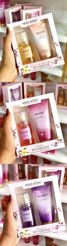 Kit Desejado Body Splash Hidratante Corporal Miss Rose